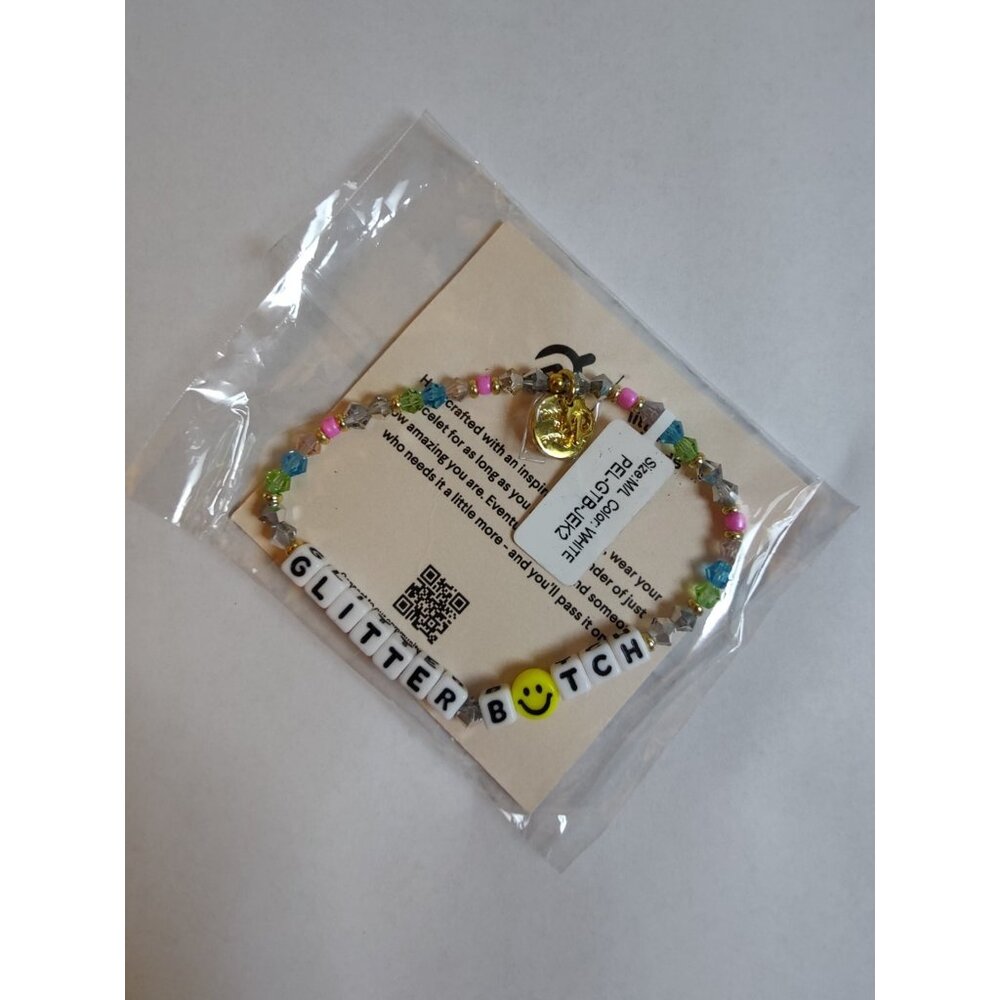 Peloton x Little Words Project Bracelet GLITTER B*TCH Small New Sealed :)